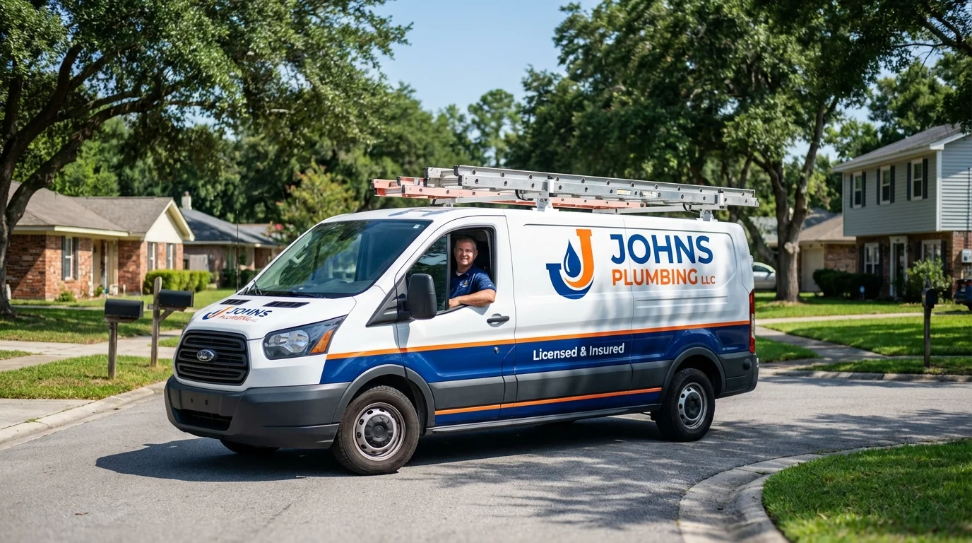Johns Plumbing LLC service van in Hilton Head Island, SC