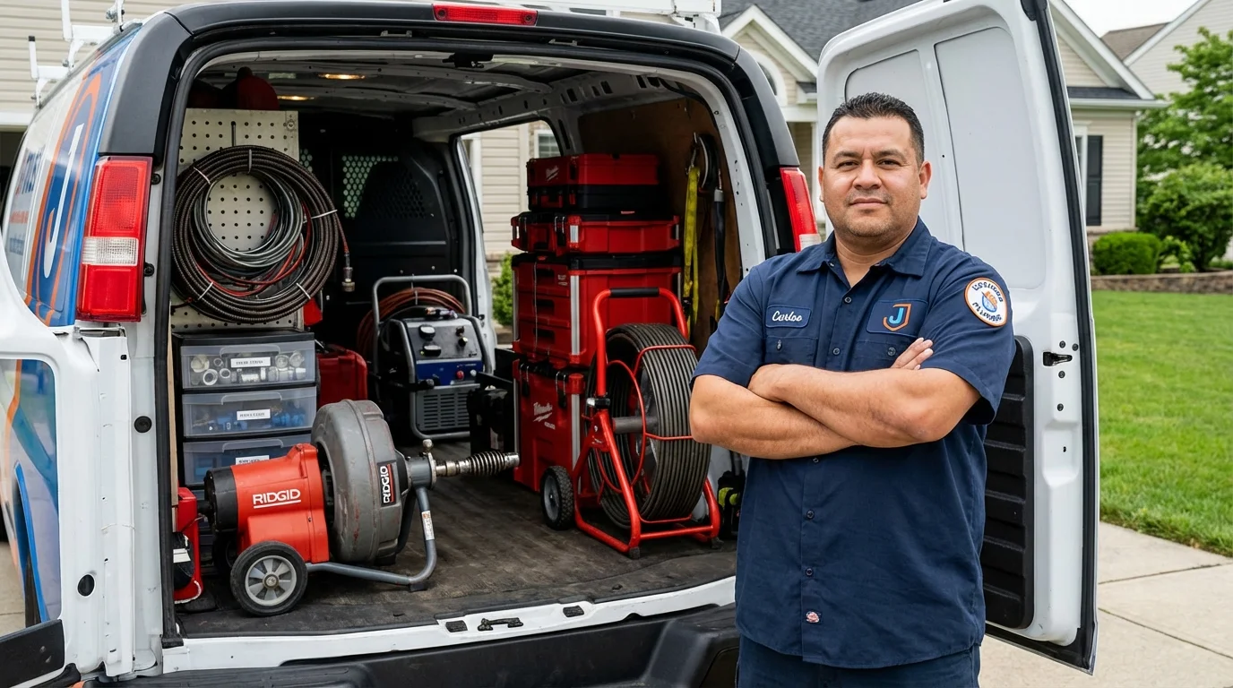 Professional drain cleaning equipment and Johns Plumbing LLC plumber in Hilton Head Island