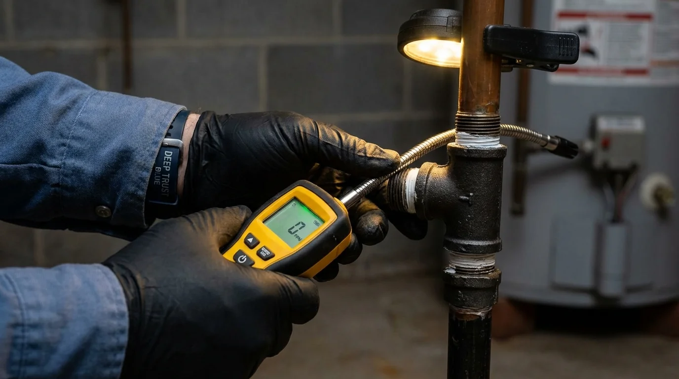 Gas leak detection with electronic sniffer by Johns Plumbing LLC in Hilton Head Island