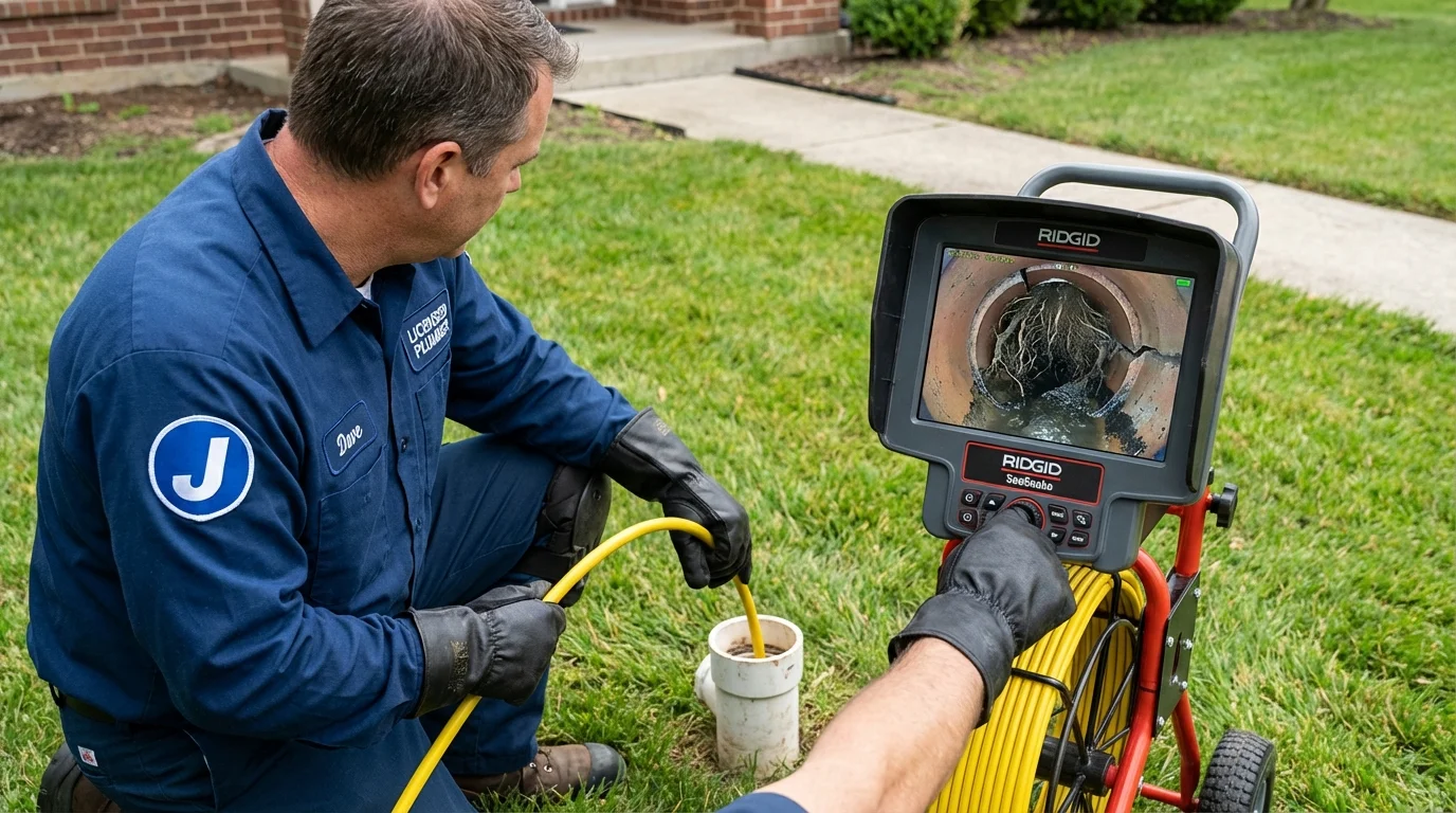 Sewer camera inspection being performed by Johns Plumbing LLC in Hilton Head Island
